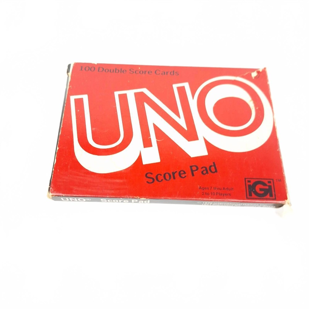 Vintage 1978 UNO Score Pad 100 Double Score Cards International Games Inc #4001